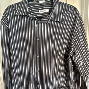 Calvin Klein Men's Black Striped Shirt
